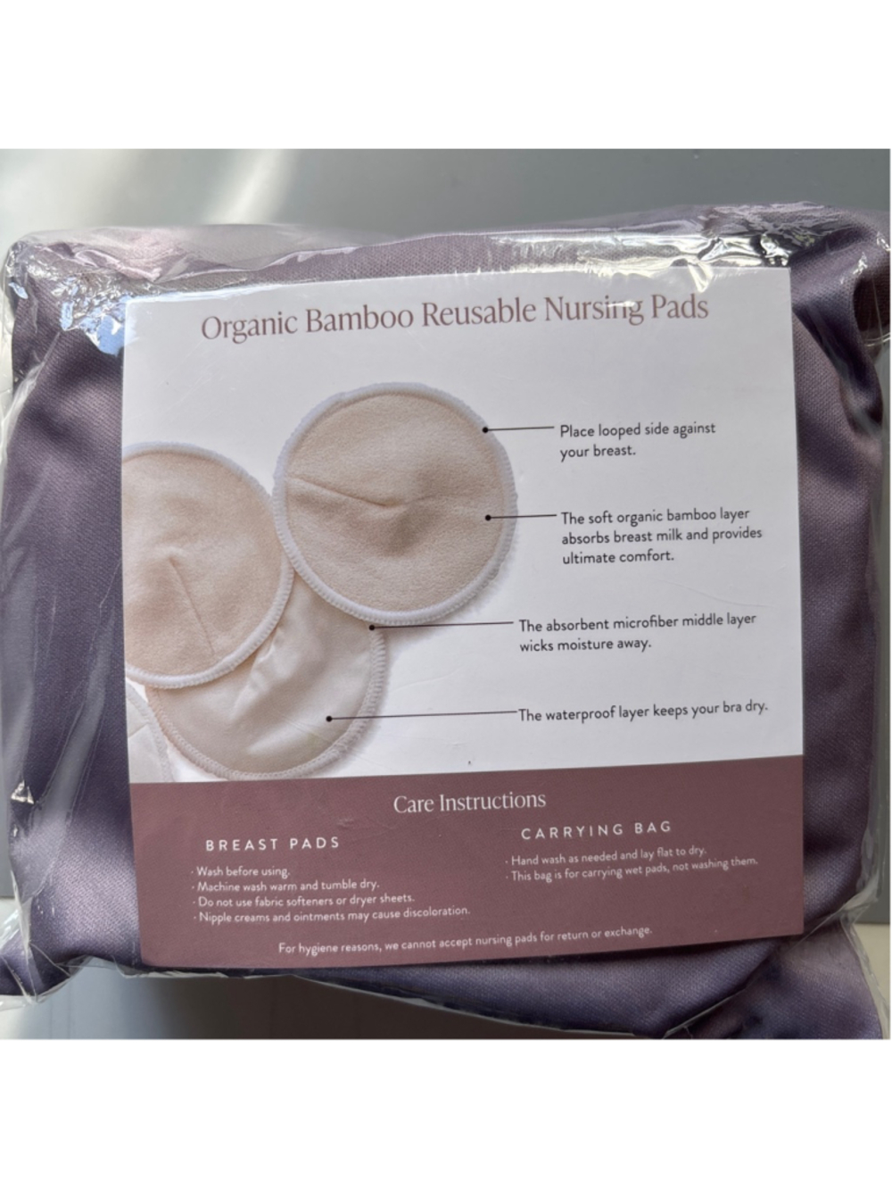 NWT Kindred Bravely Organic Bamboo Reusable Nursing Pads - 10 pack